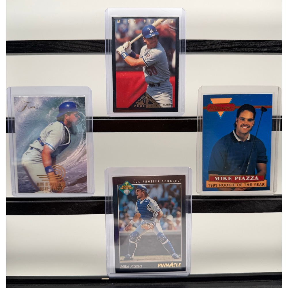 Mike Piazza Dodgers Rookie Card Lot 4pc Fleer Pinnacle Flair Ultra Pro SC639
